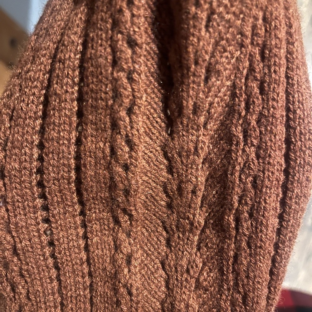 Sezane Brown Knit Sweater with Yellow Floral Embroidery - Picture 5 of 9